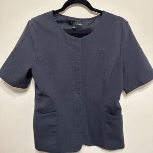 Fourmy By Cintas Scrub Top Full Zip Medical Women's Size 12 Lined w/ Pockets GUC